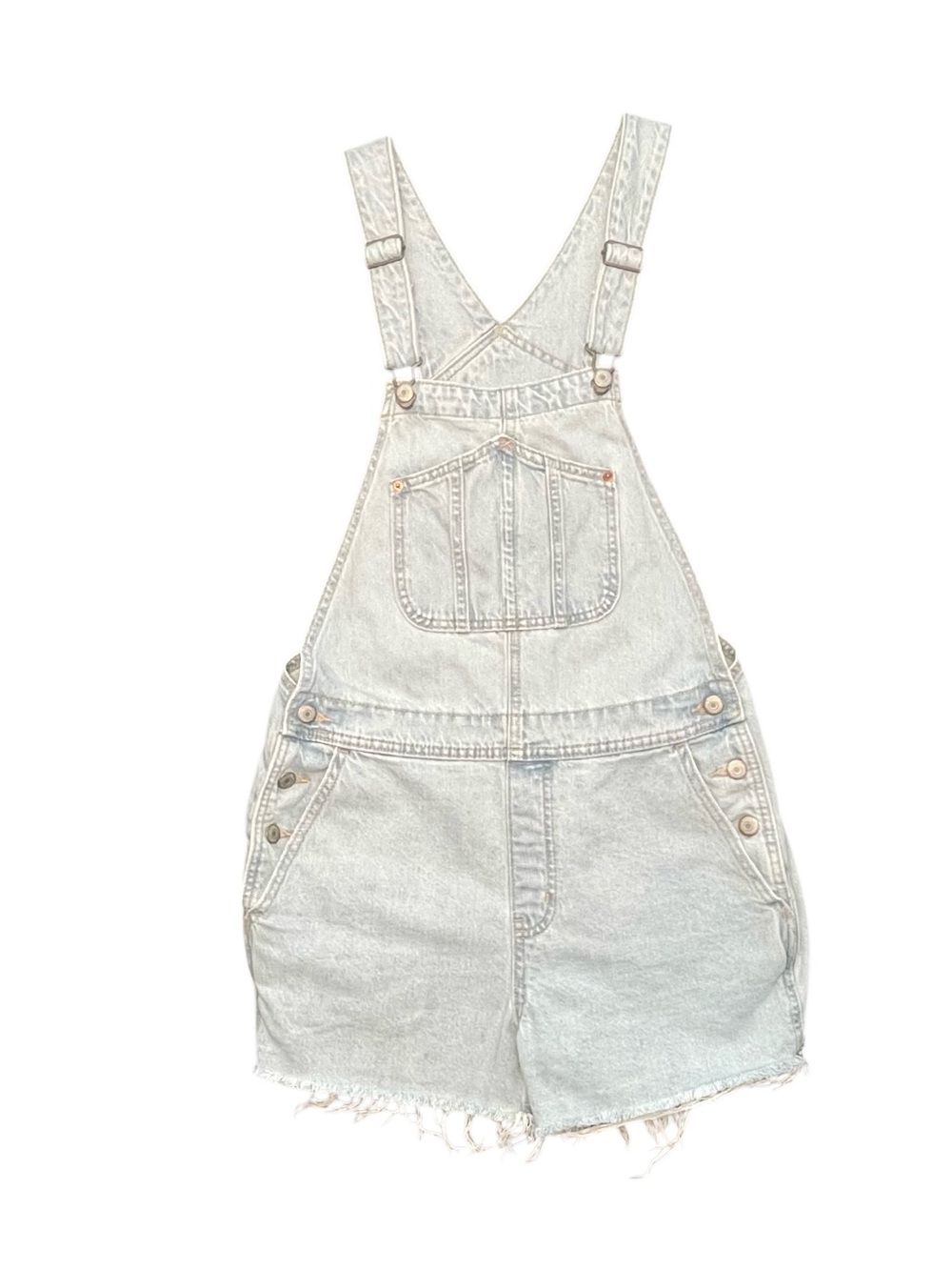Old Navy Women’s Y2K Style  Light Wash Denim Short Overalls Shortalls Size M